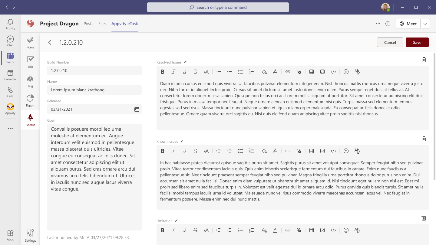 eTask Release Note
